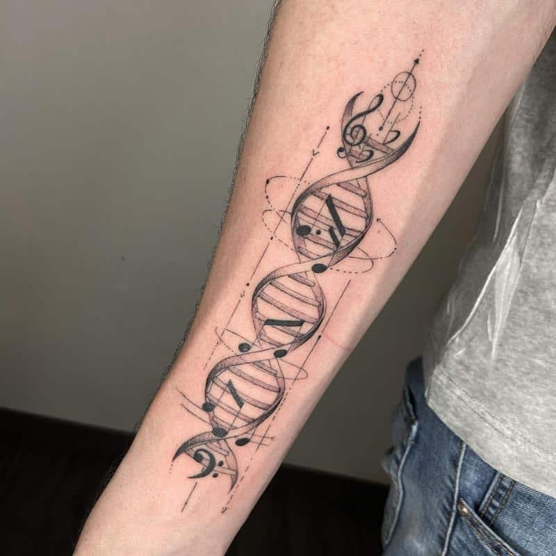 Diseño de tatuaje de notas 4