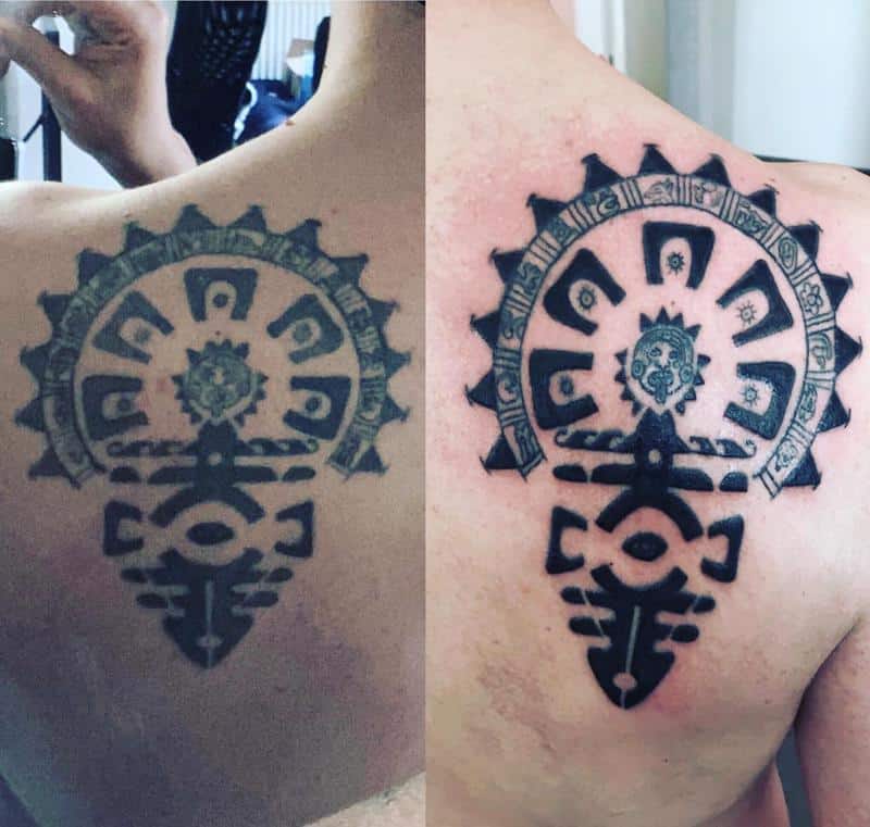 tatuajes aztecas en la espalda 2