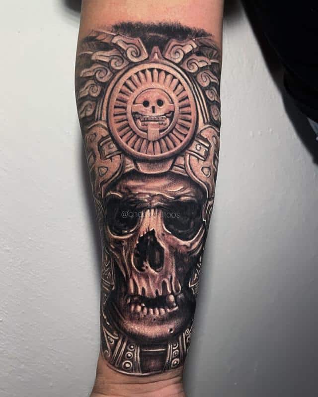 Tatuaje de calavera azteca 2