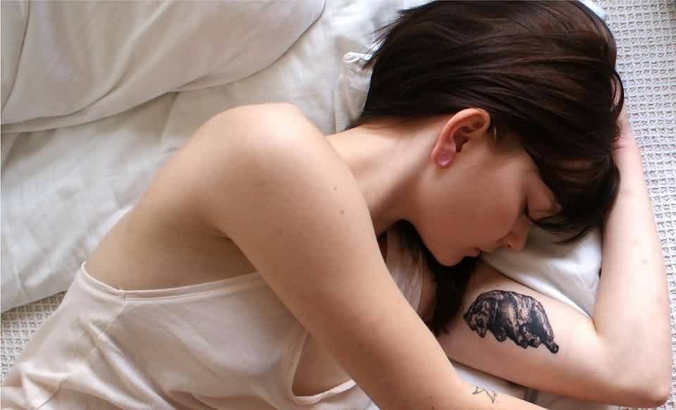 Sleeping with new tattoo 2