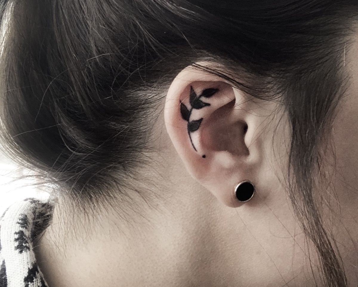 inner ear tattoo