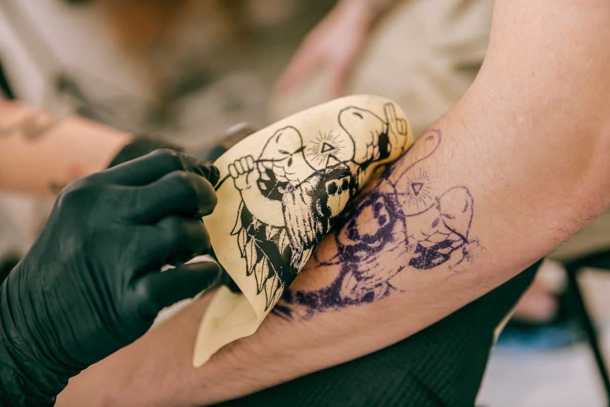 peeling tattoo stencil