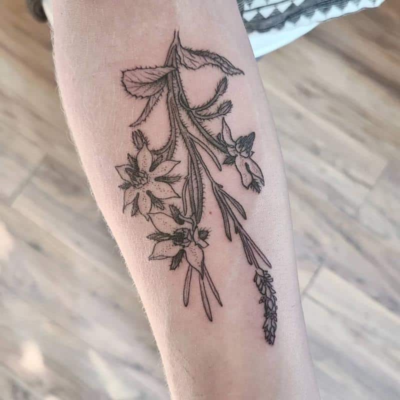 Tatuaje de flor de borraja que muestra coraje y valentía 1