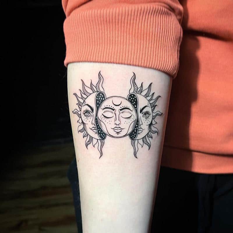 Tatuaje sol y luna 3