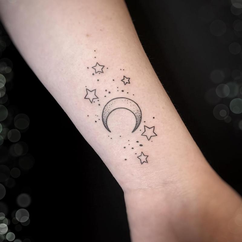 Tatuaje Luna y Estrellas 4
