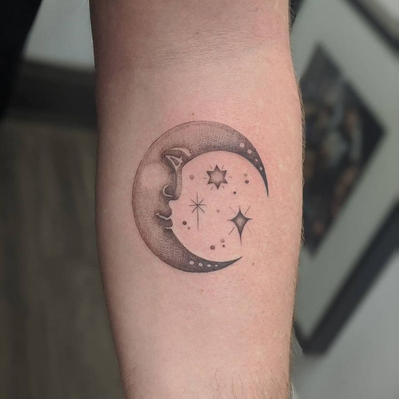 Tatuaje Luna y Estrellas 3