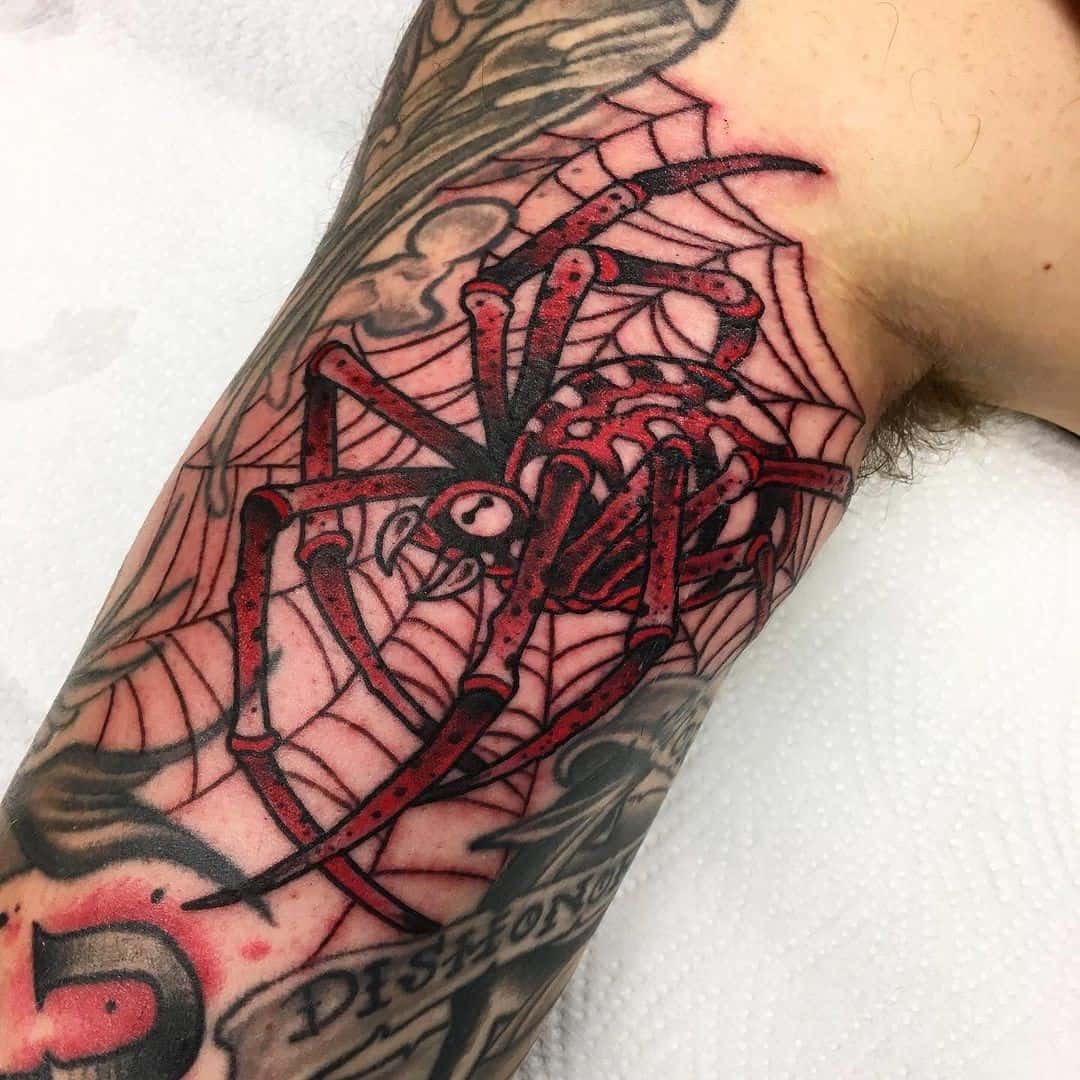 Diseño de tatuaje de araña roja 