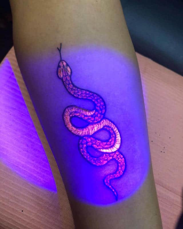 Tatuaje de serpiente que brilla en la oscuridad 2