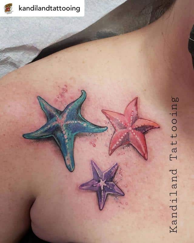 Un montón de tatuajes de estrellas de mar 1