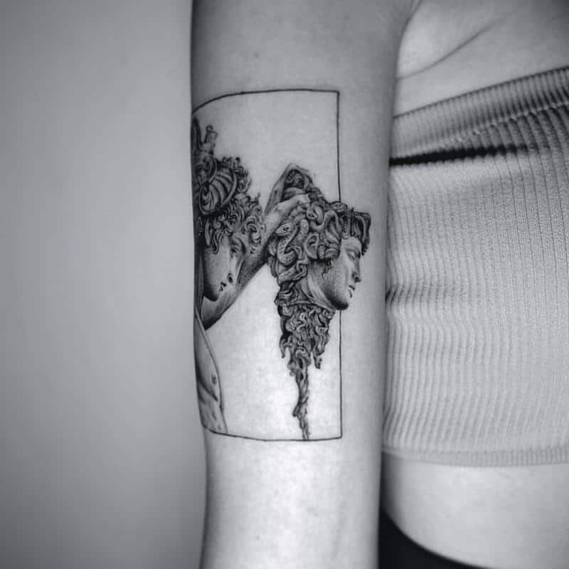 Tatuaje de Perseo y Medusa 1