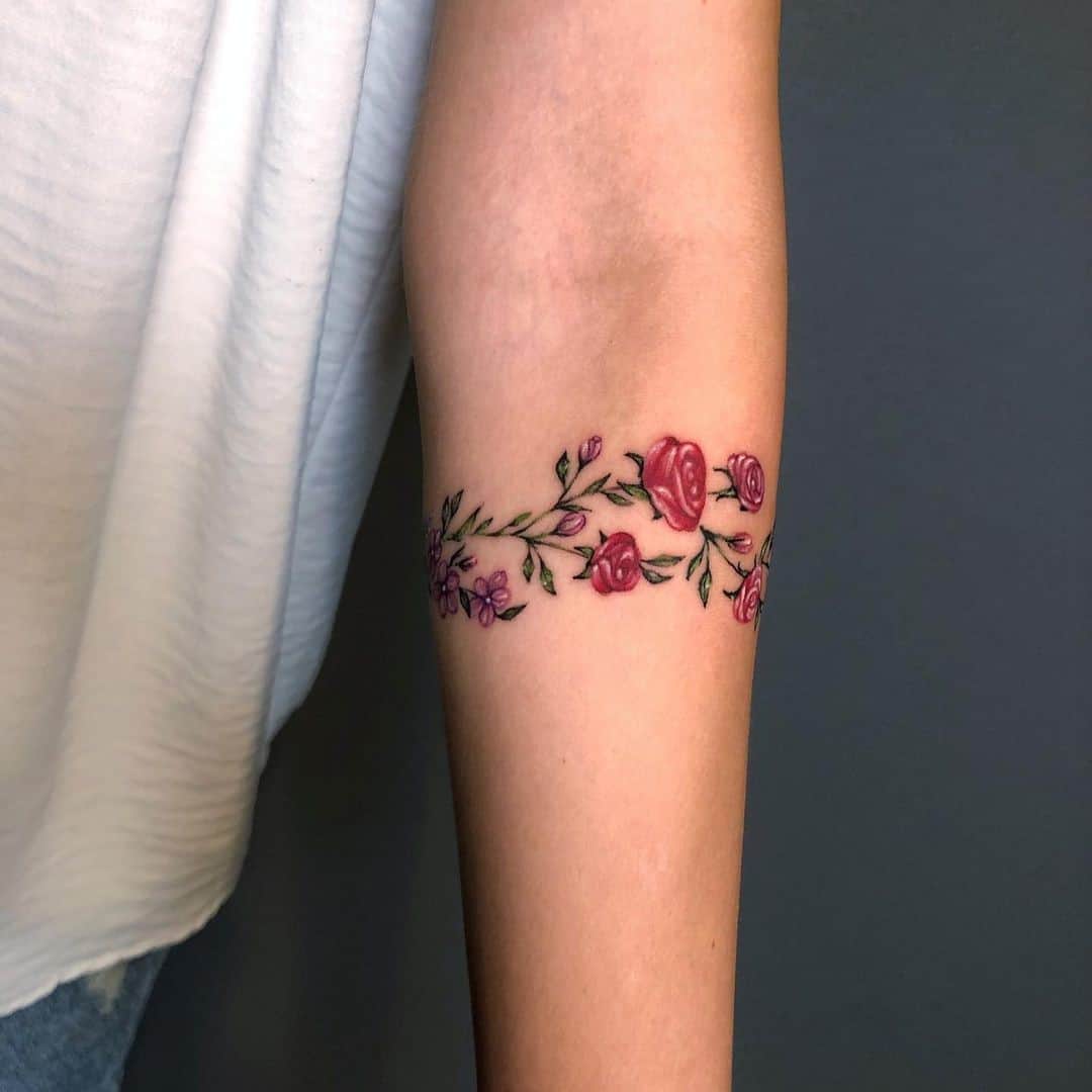 Flor Pulsera Tatuaje 