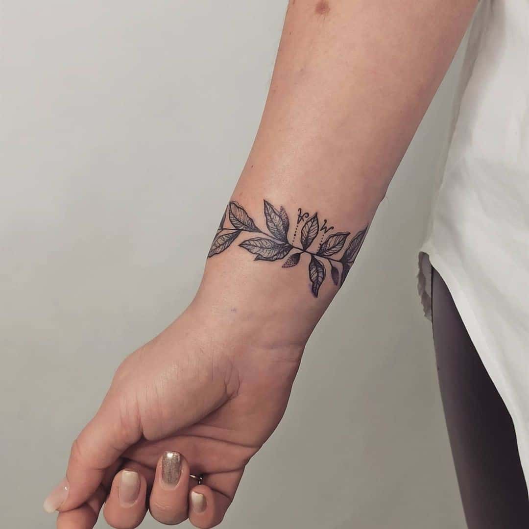 Pulsera Tatuaje Flor Negra 