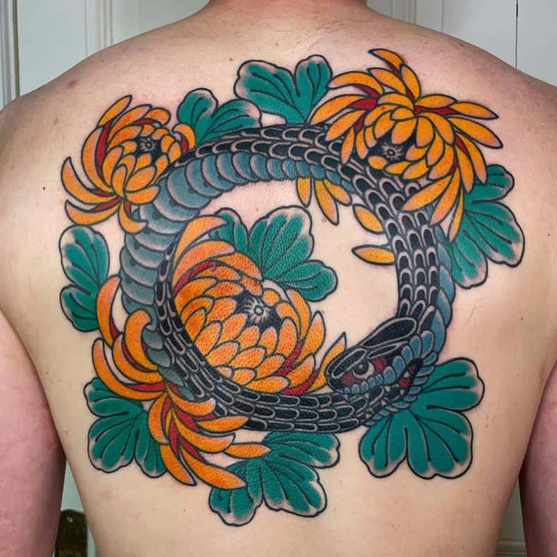 Flor Ouroboros tatuaje 4