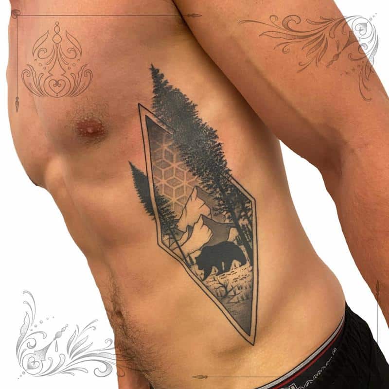 Tatuaje de oso de forma geométrica 2