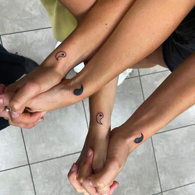 Tatuaje de pareja Yin y Yang