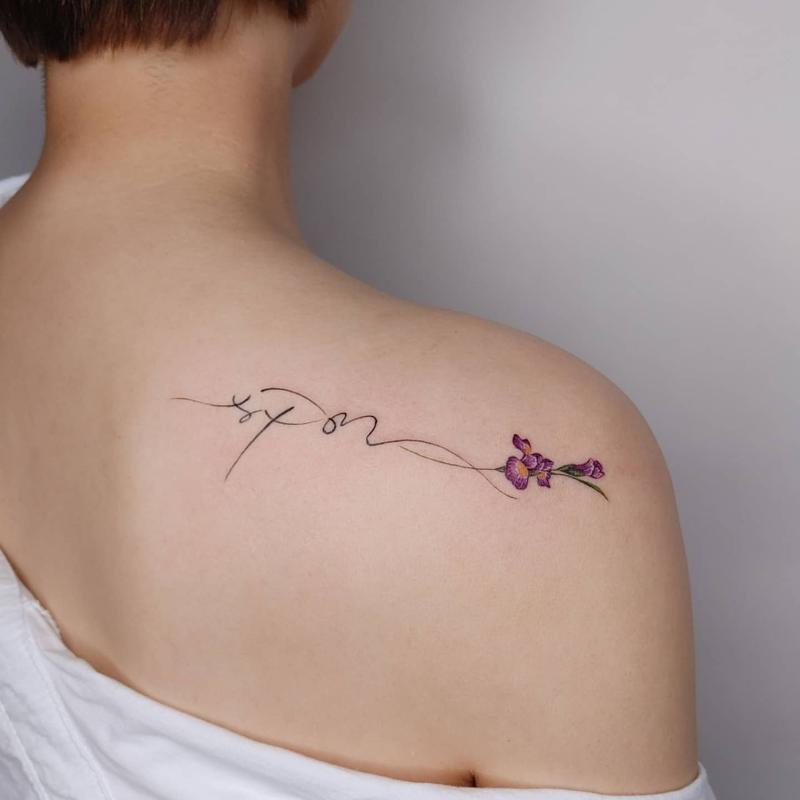 Tatuaje de iris en el hombro 2