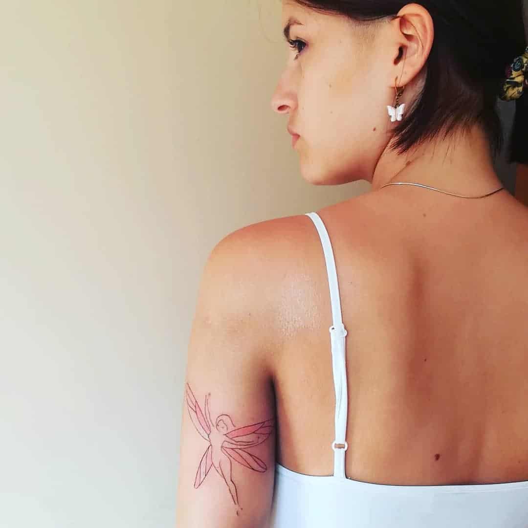 Tatuaje De Hada Pequeña Roja 