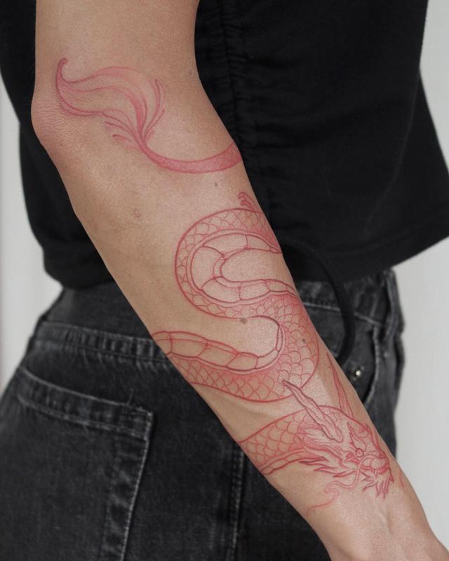 Tatuaje de dragón rojo 2