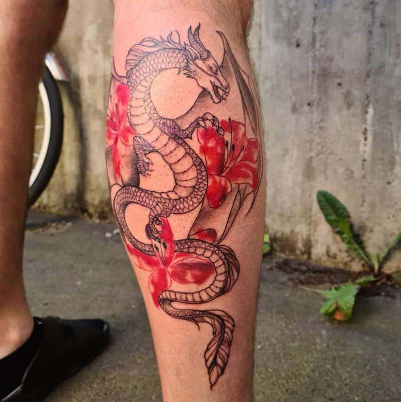 Tatuaje de dragón rojo 4