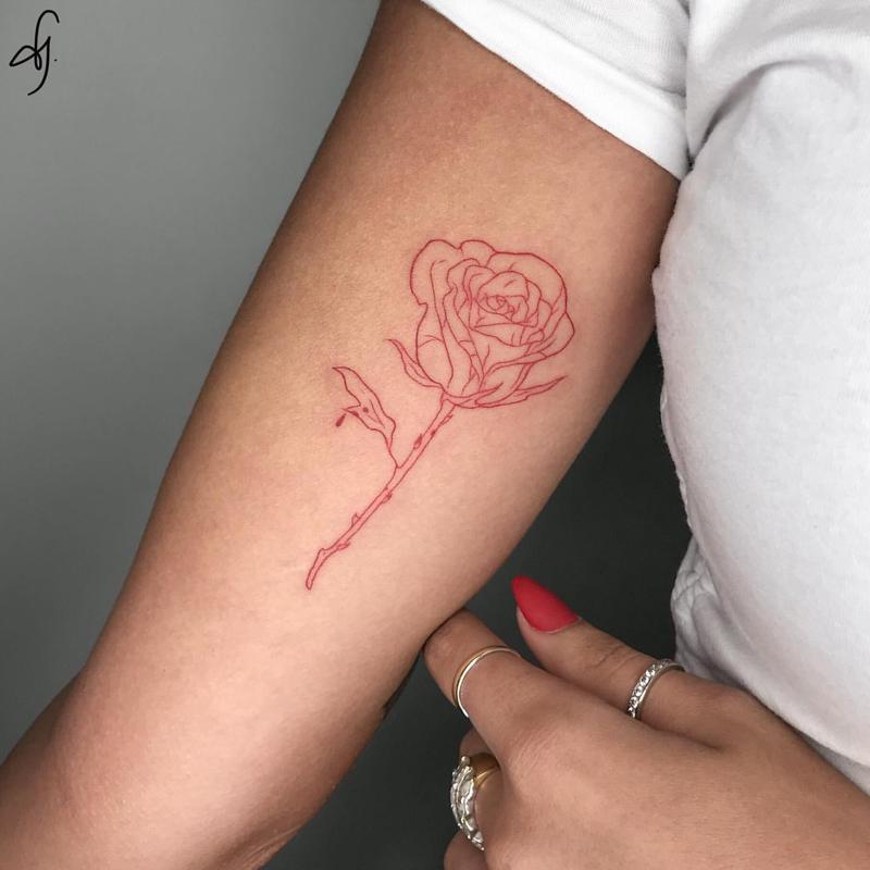 tatuaje de rosa roja 5