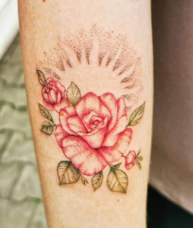 tatuaje de rosa roja 7