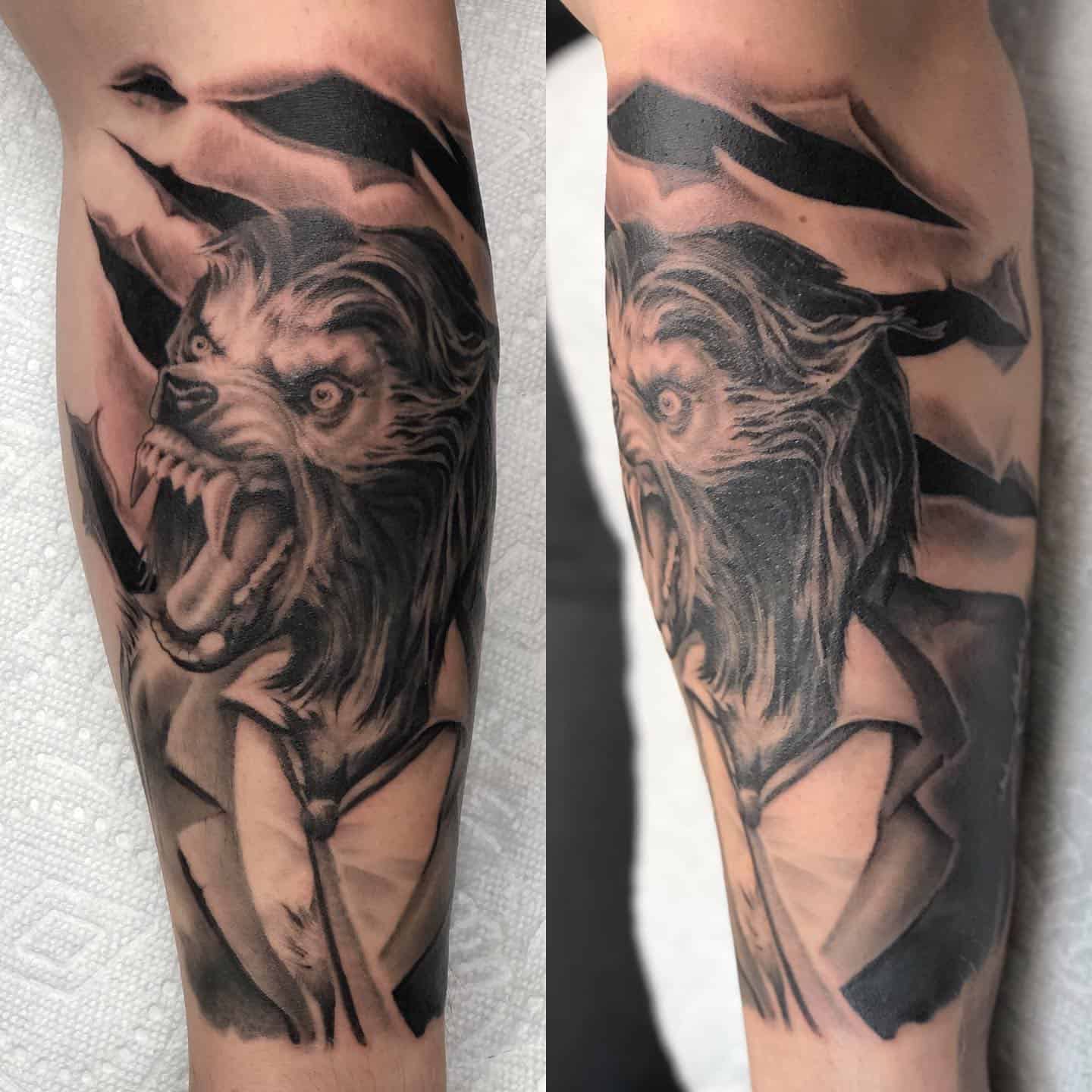Tatuaje de hombre lobo 2