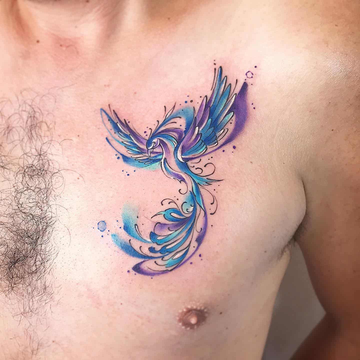 Tatuaje de pájaro de fuego 1