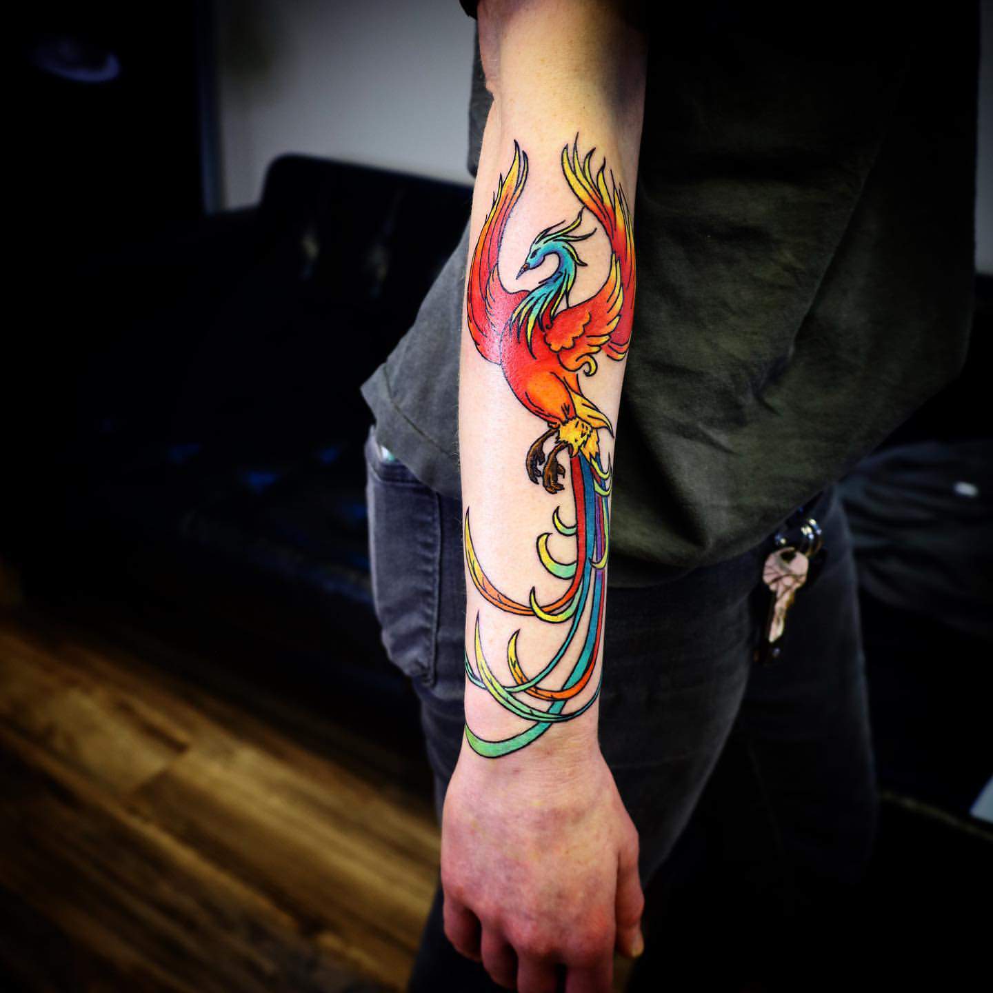 Tatuaje de pájaro de fuego 3