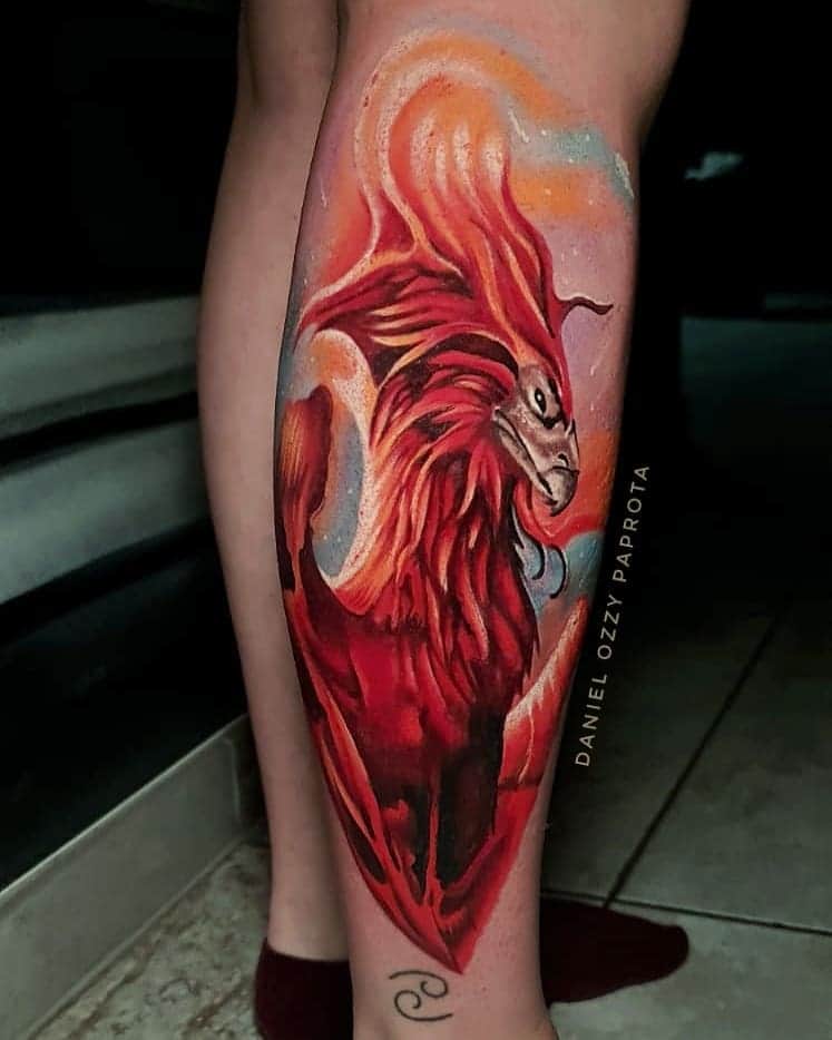 Tatuaje de pájaro de fuego 2