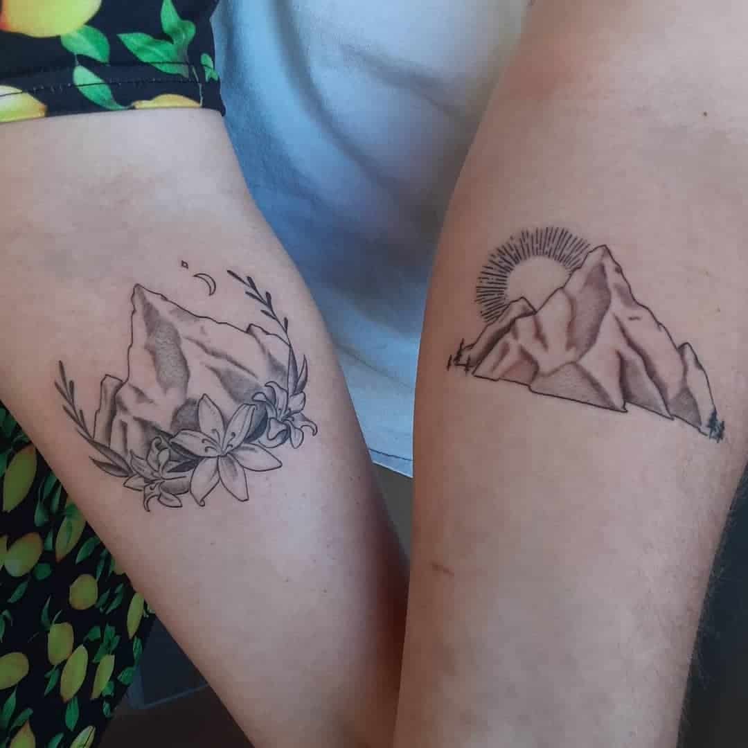 Tatuajes de hermano y hermana inspirados en la naturaleza 1