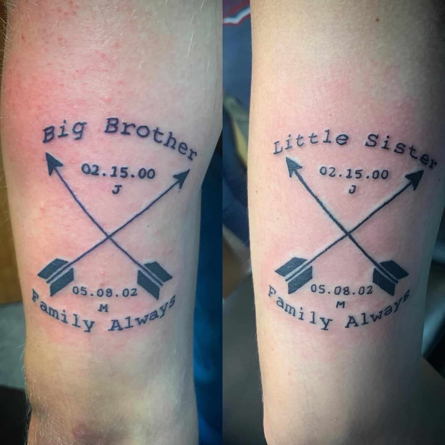 Tatuaje de fecha de hermano y hermana 1