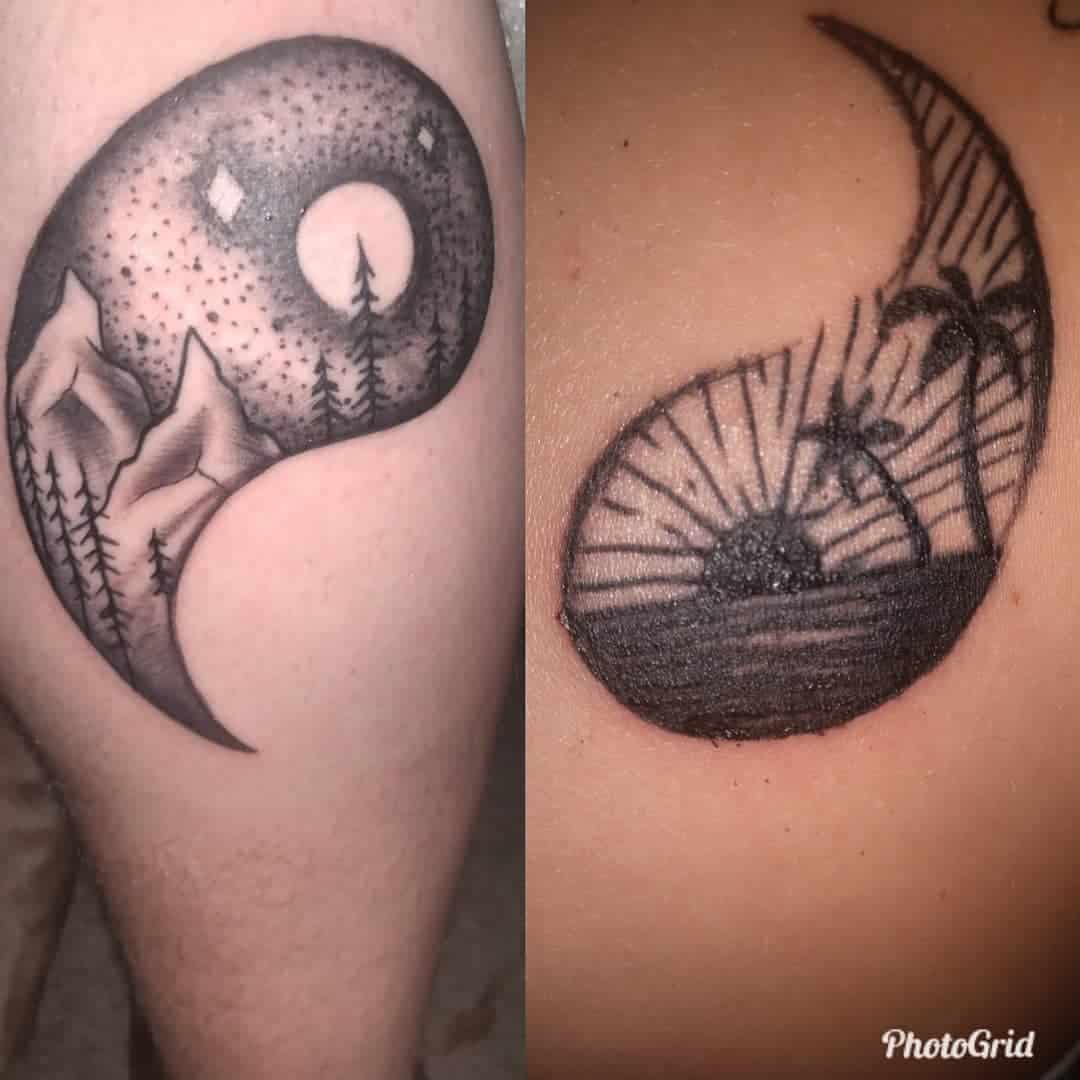 Tatuaje de hermano y hermana Yin y Yang 1