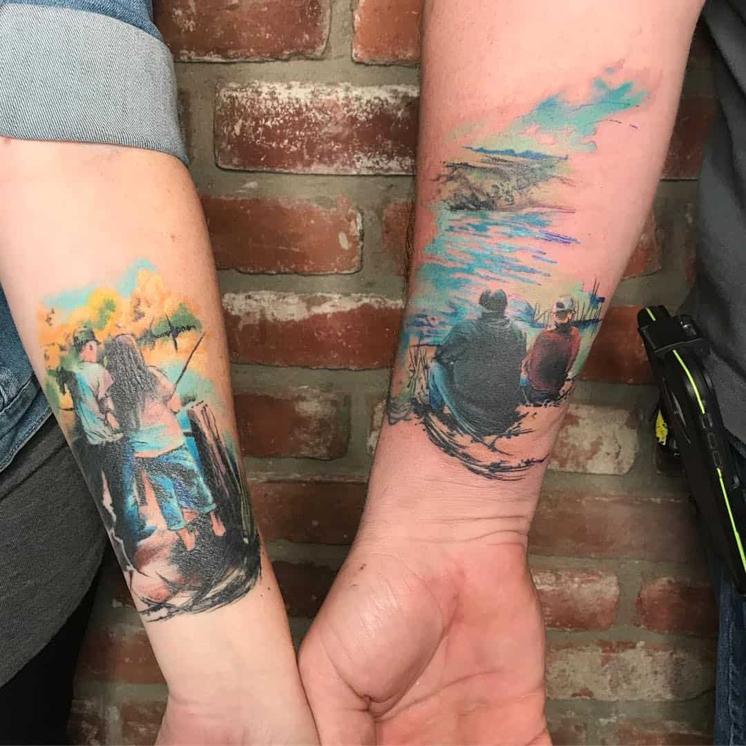 Tatuaje de retrato de hermano y hermana 2