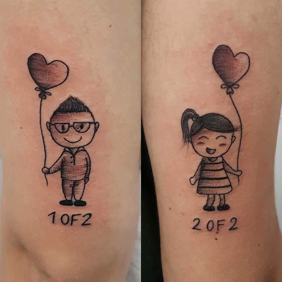 Tatuaje infantil de hermano y hermana 3