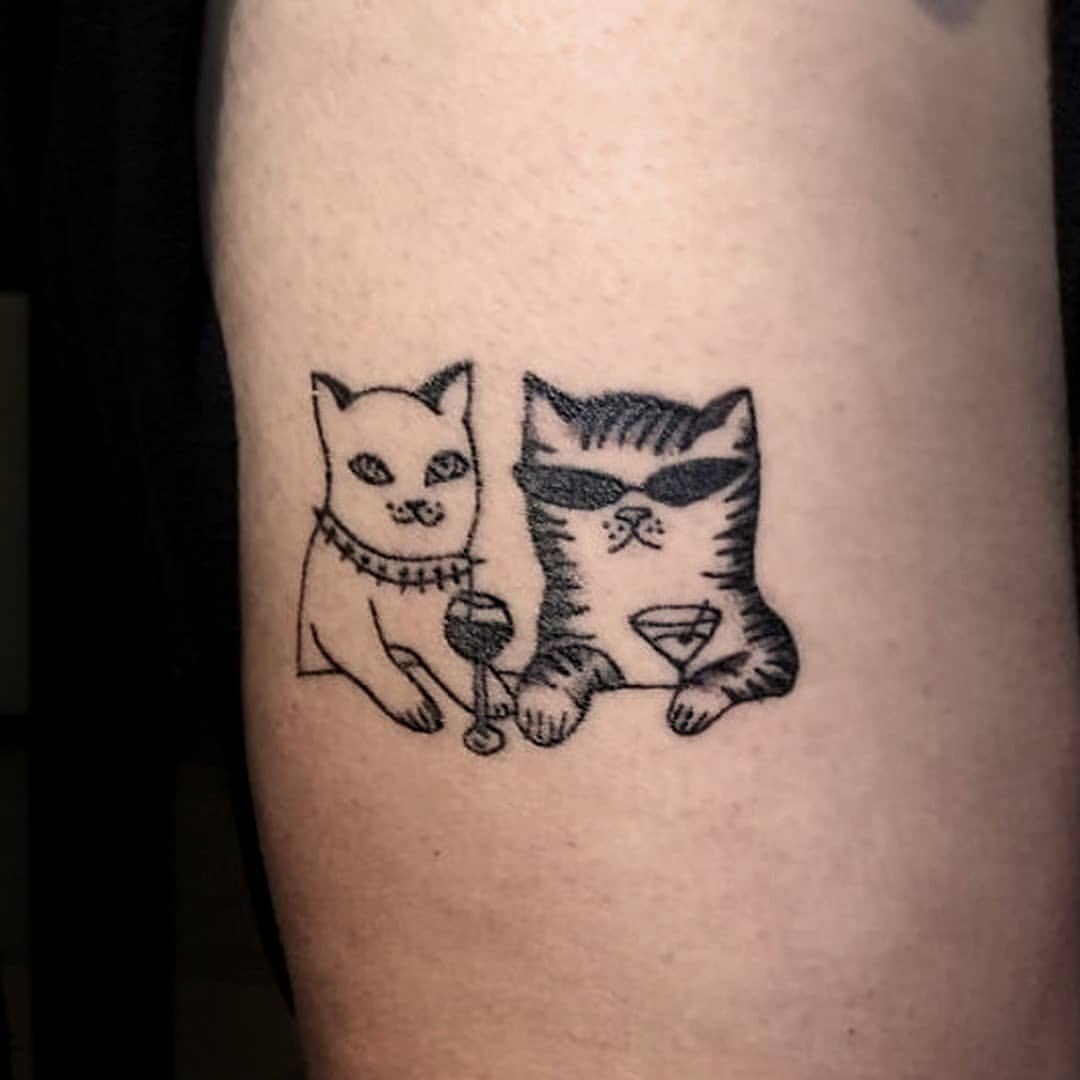 Tatuajes de gatos divertidos 3
