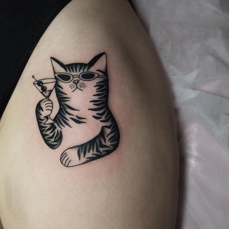 Tatuajes de gatos divertidos 7