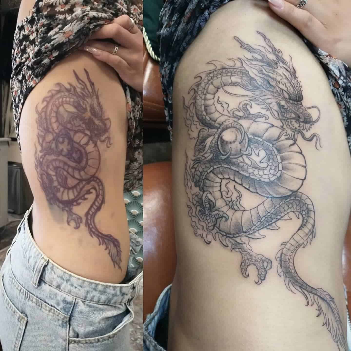 Dragón lateral tatuaje 4