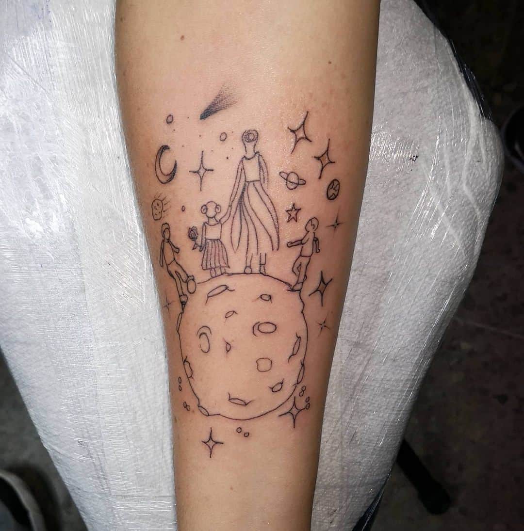 Galaxy Inspirado Madre De 3 Tatuaje