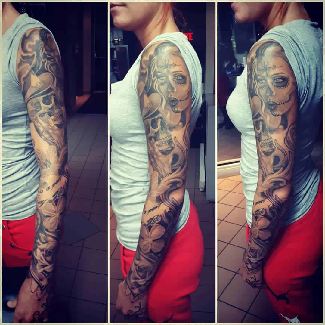 Tatuaje de manga de calavera 4