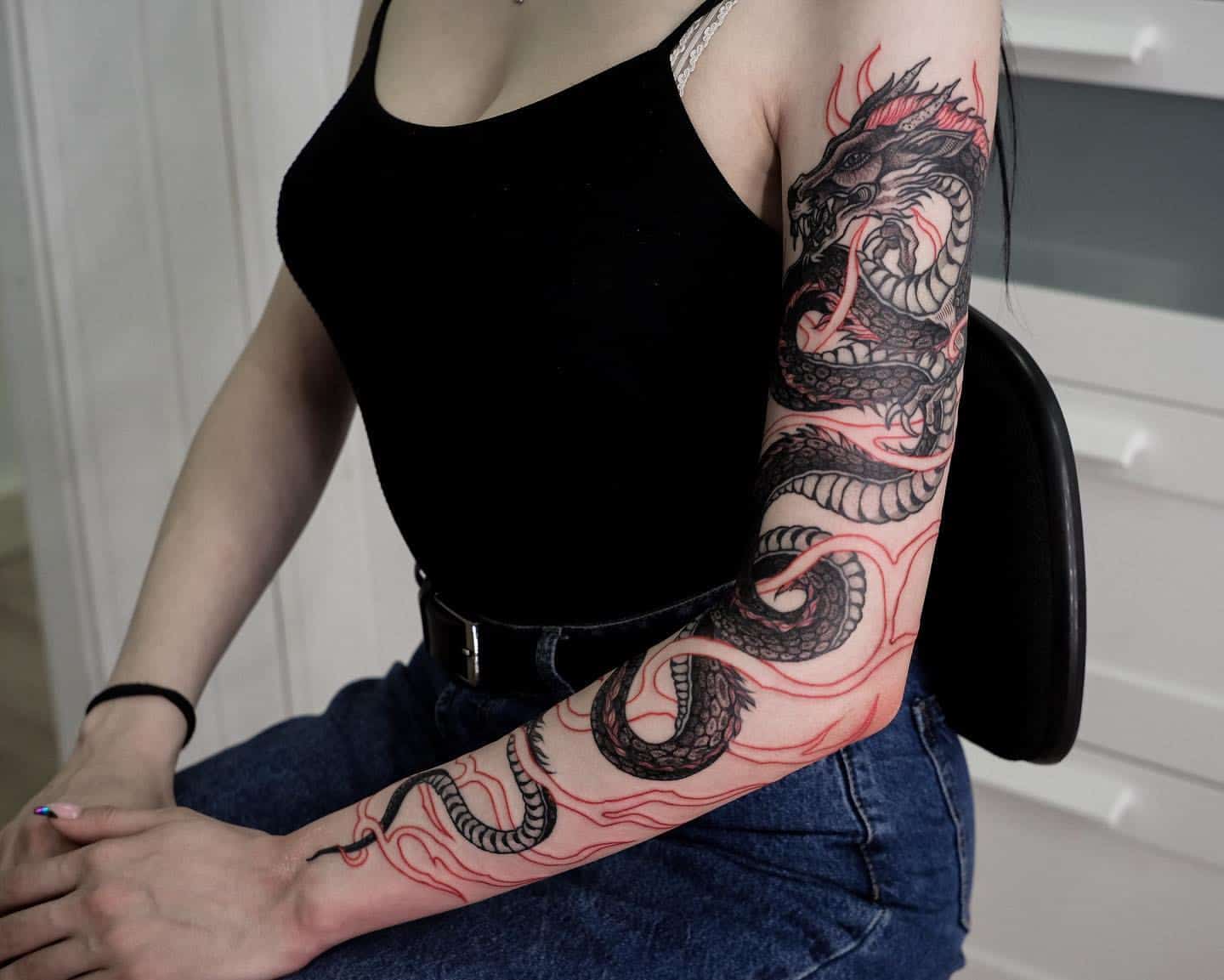 Tatuaje de manga de dragón 2