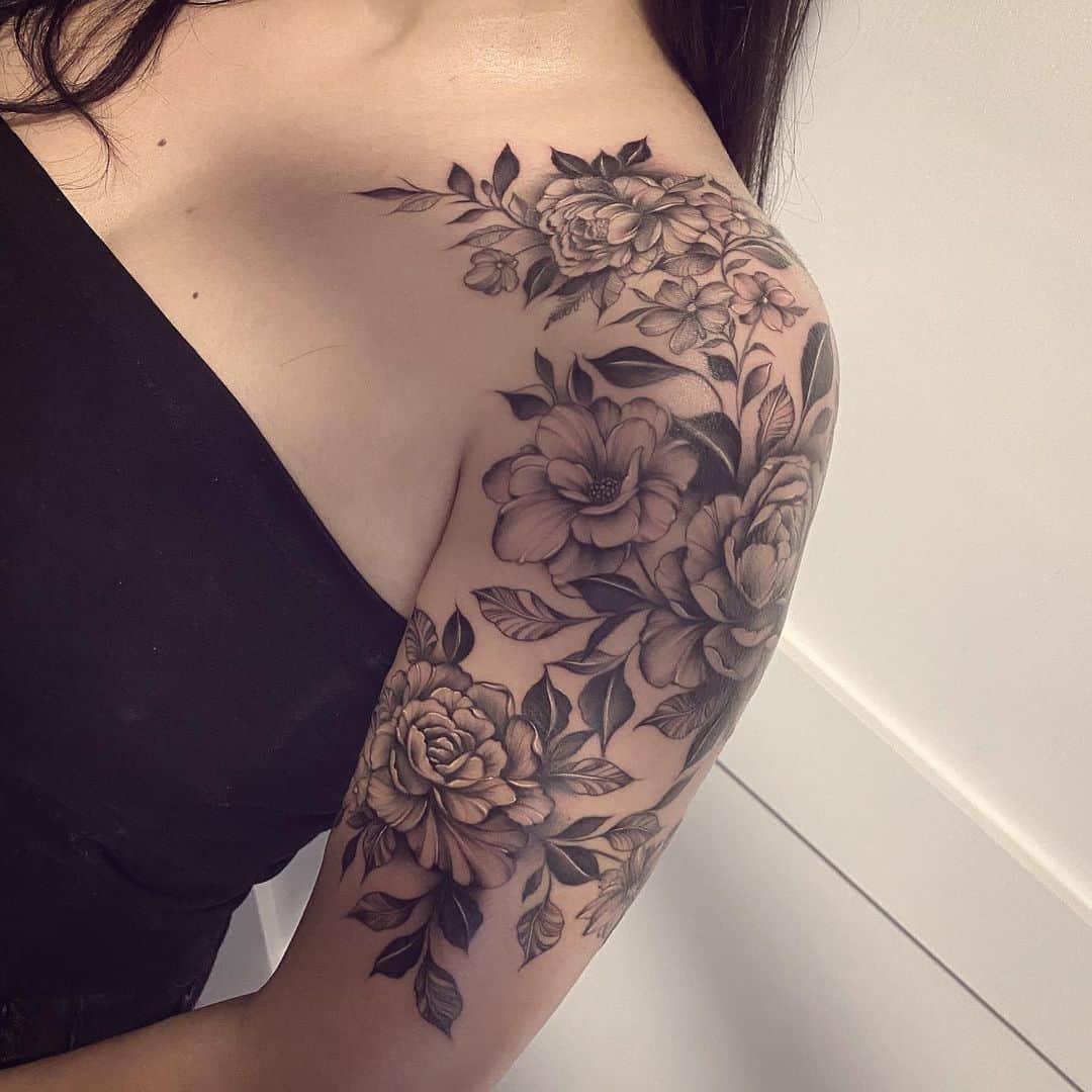 Tatuaje de manga floral 1