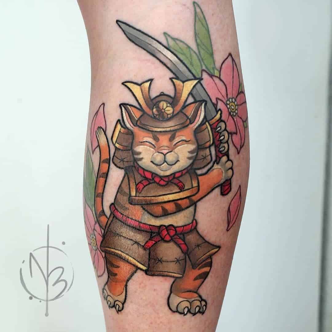 Tatuaje retro samurái