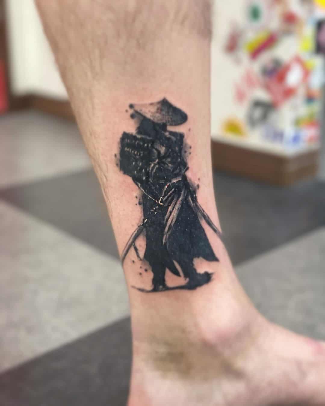 Samurai preciso tatuaje tinta negra