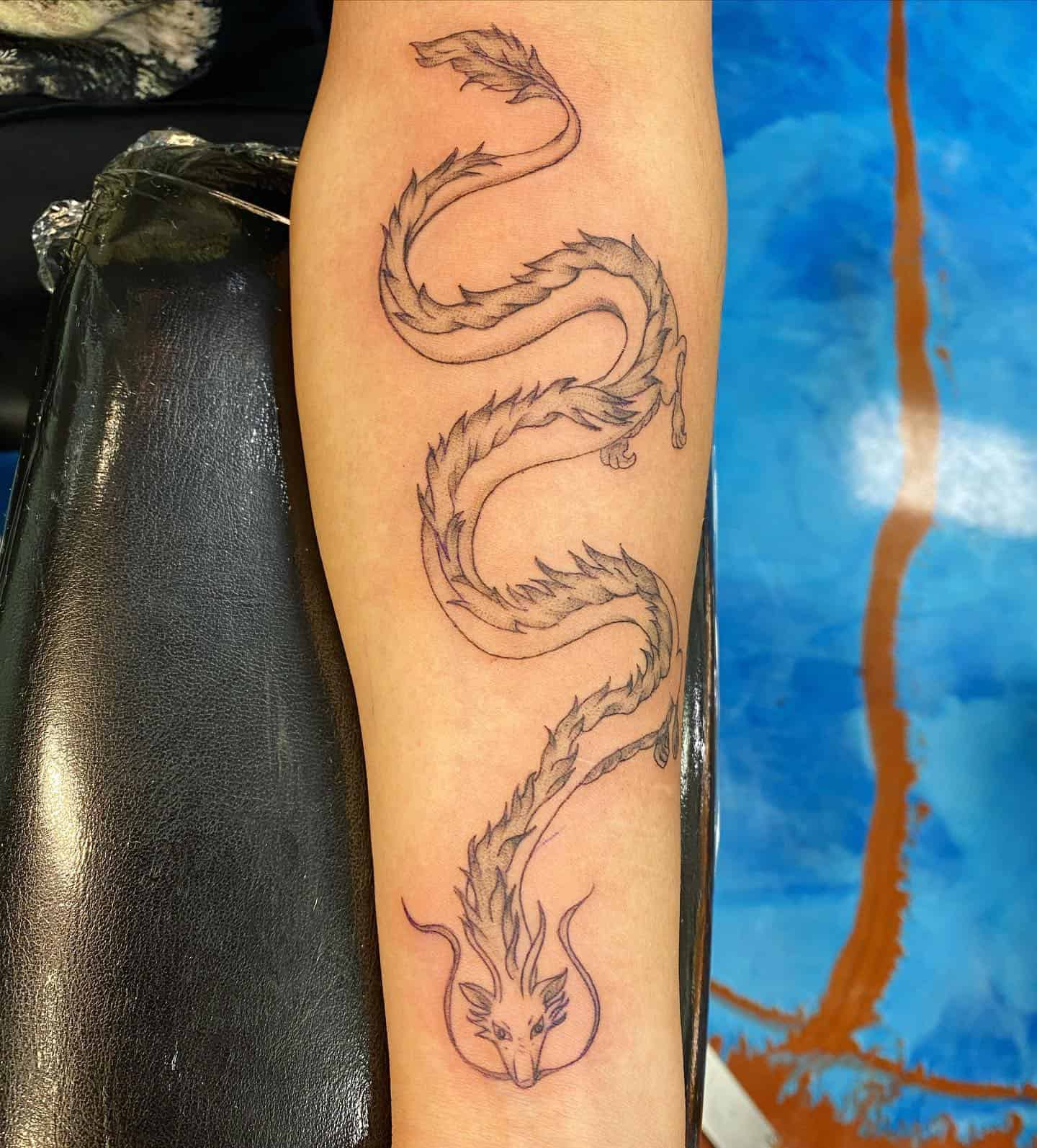 Dragón antebrazo tatuaje 1