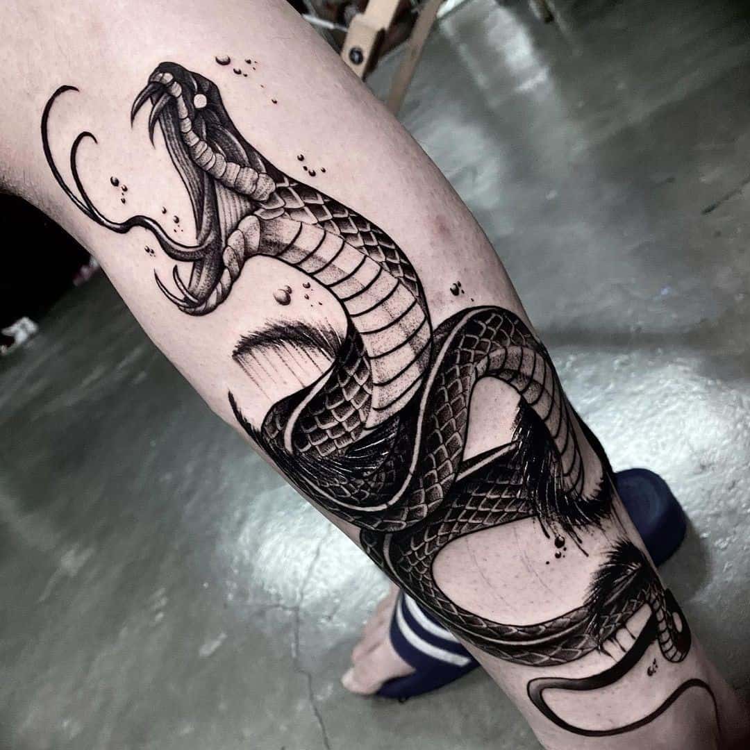 Diseños de tatuajes de pantorrilla Estampado de serpiente 