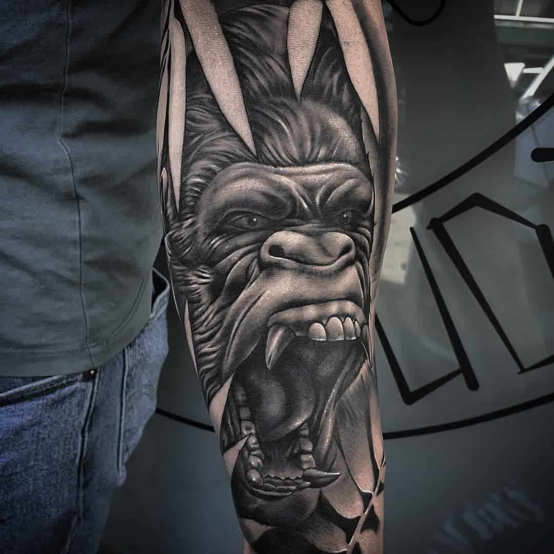 King Kong Tattoo Ideas Tinta negra Scary Ape