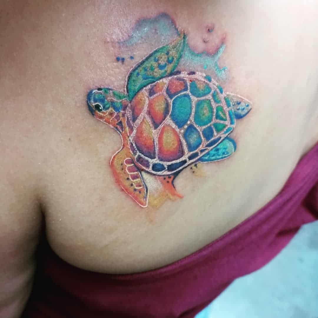 Tatuajes de tortugas realistas en color 3
