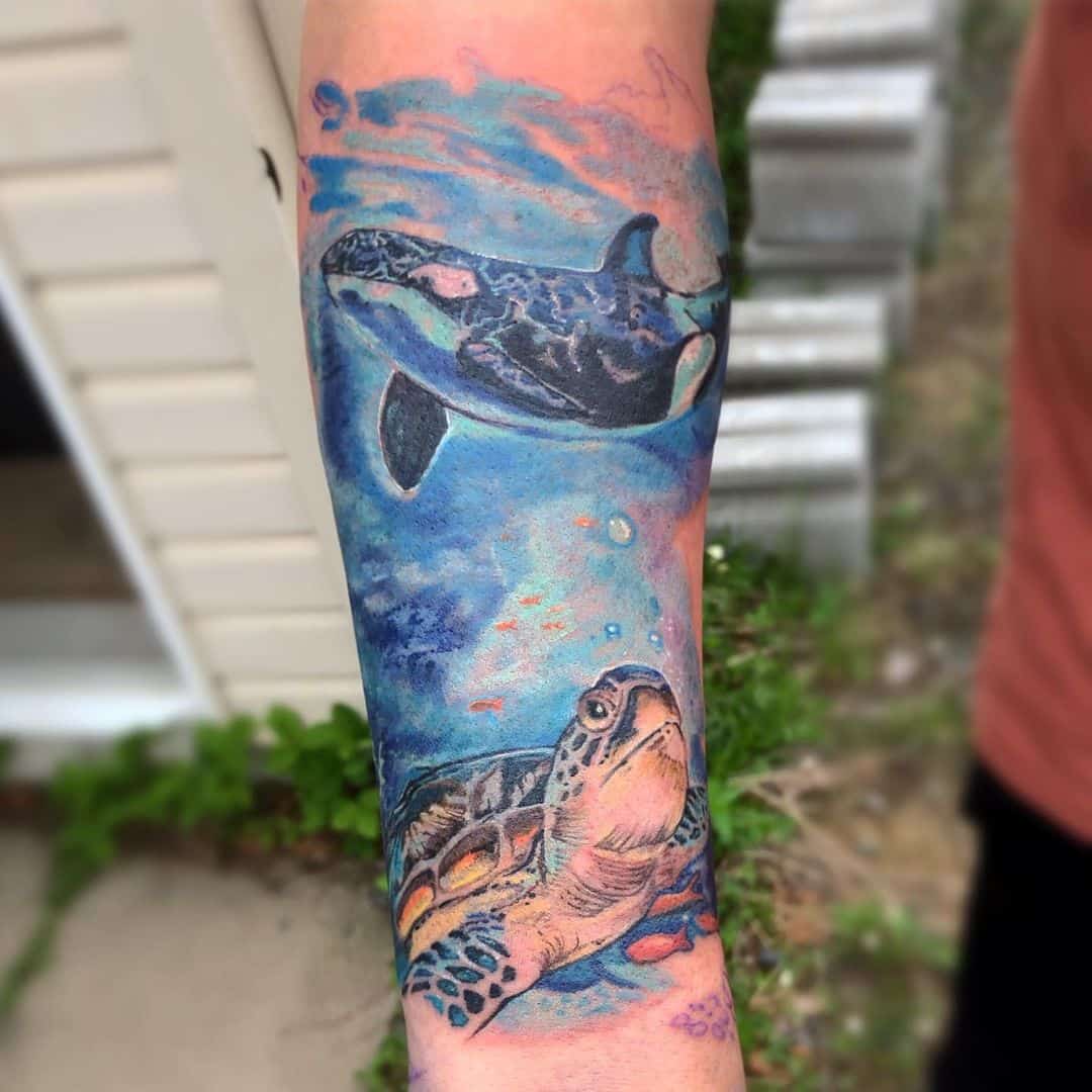 Tatuajes de tortugas realistas en color 2