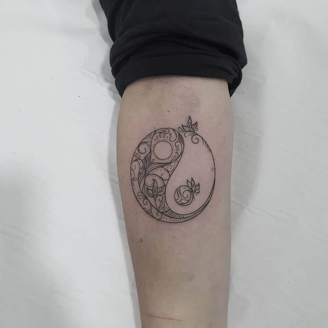 Mandala inspirado en el tatuaje de Yin Yang