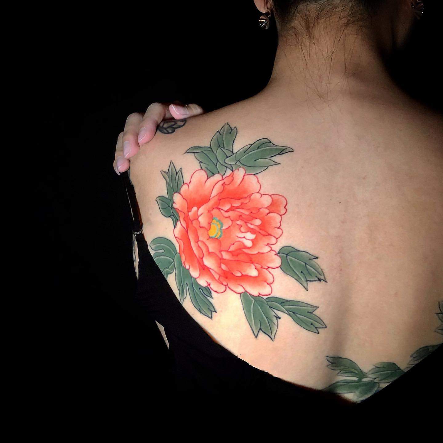 Tatuaje de peonía japonesa 4